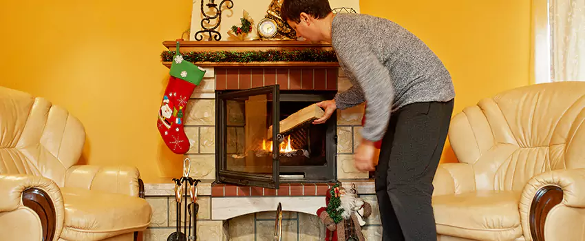 Rusted Metal Fireplace Restoration in Poway, California